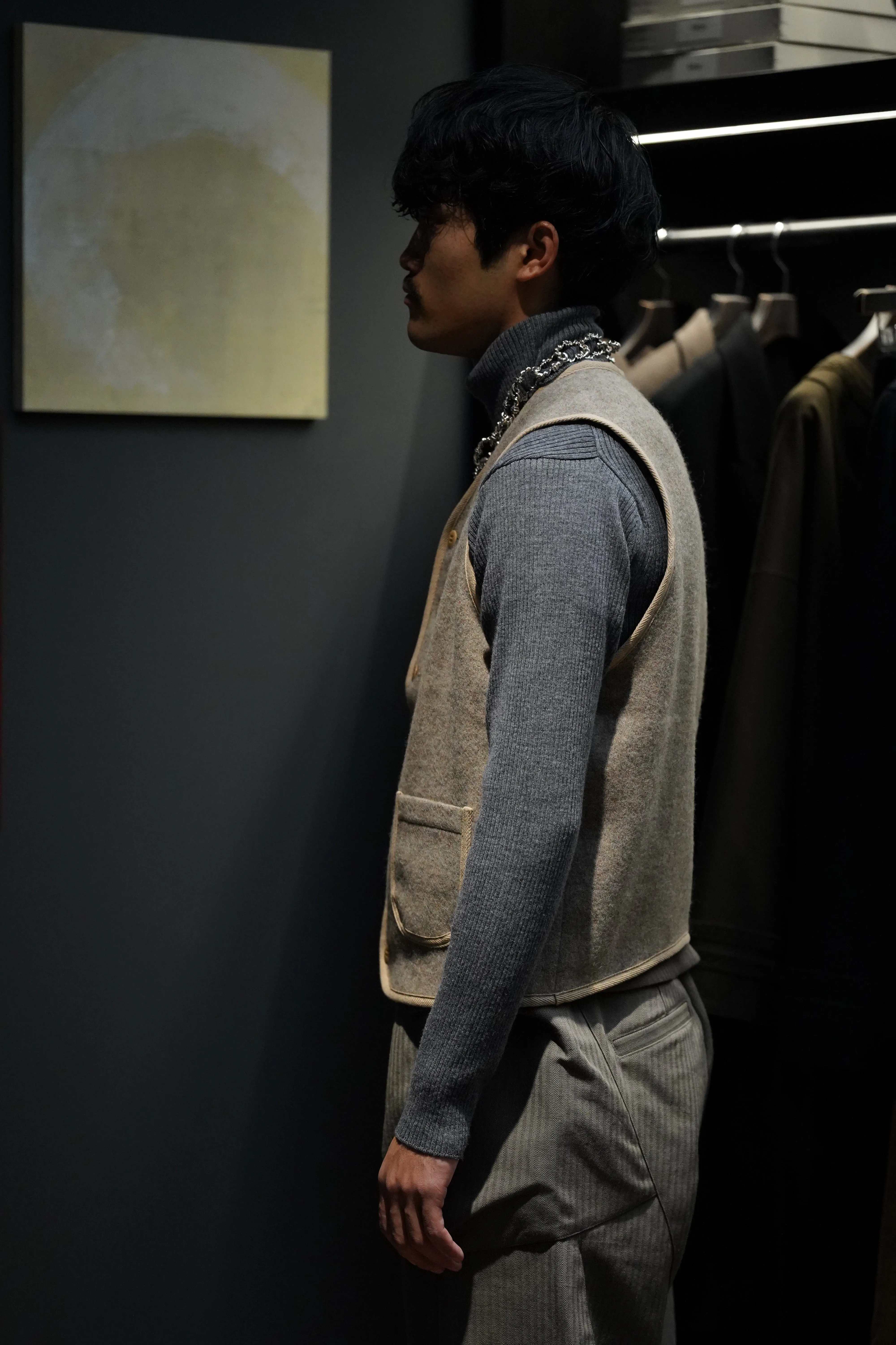 Taiga Takahashi BLANKET VEST (BEIGE) sold by CEDARWOOD product image thumbnail 3