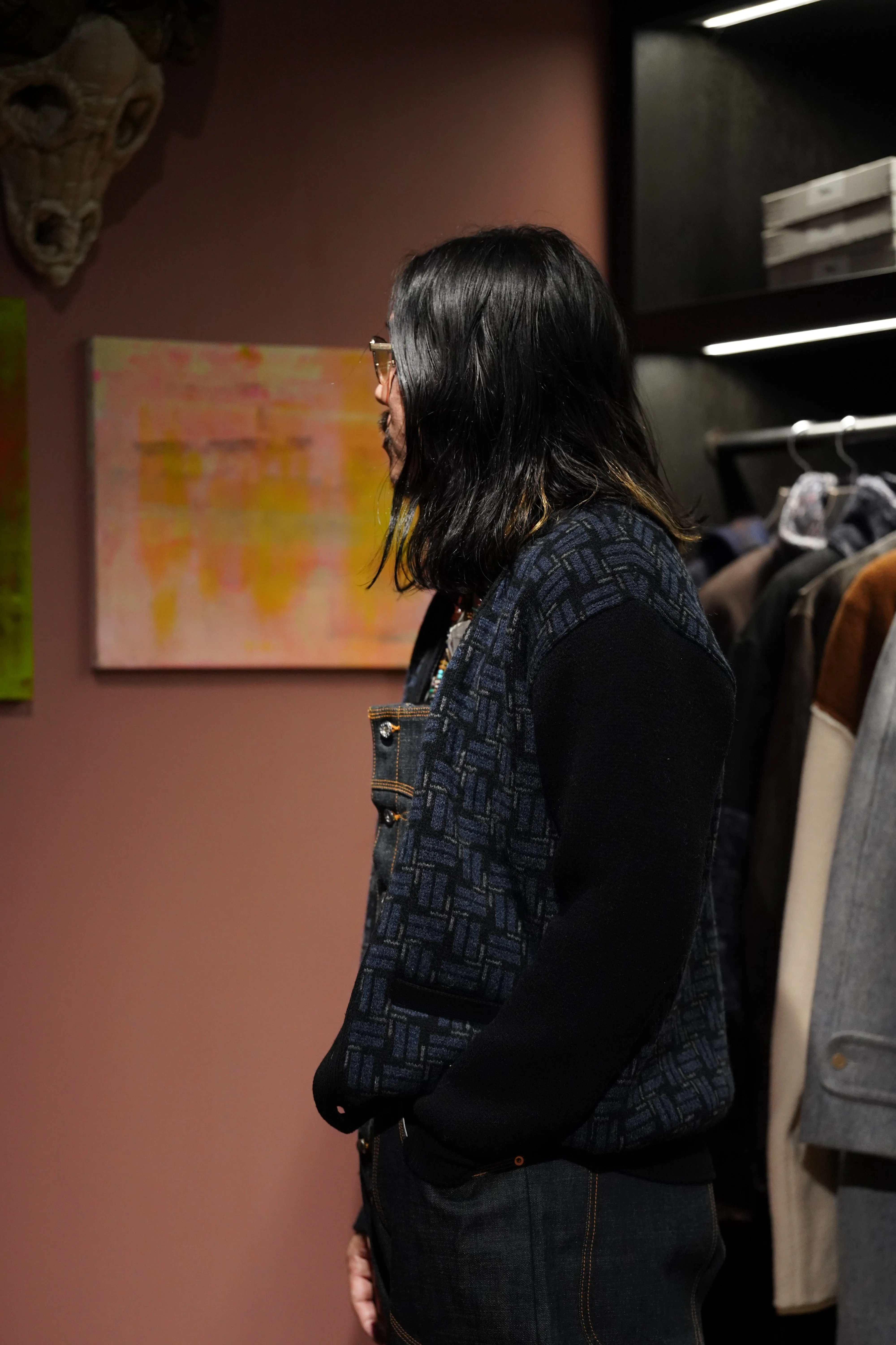 STEAF TILE KNIT CARDIGAN (GLOW BLACK) sold by CEDARWOOD product image thumbnail 3