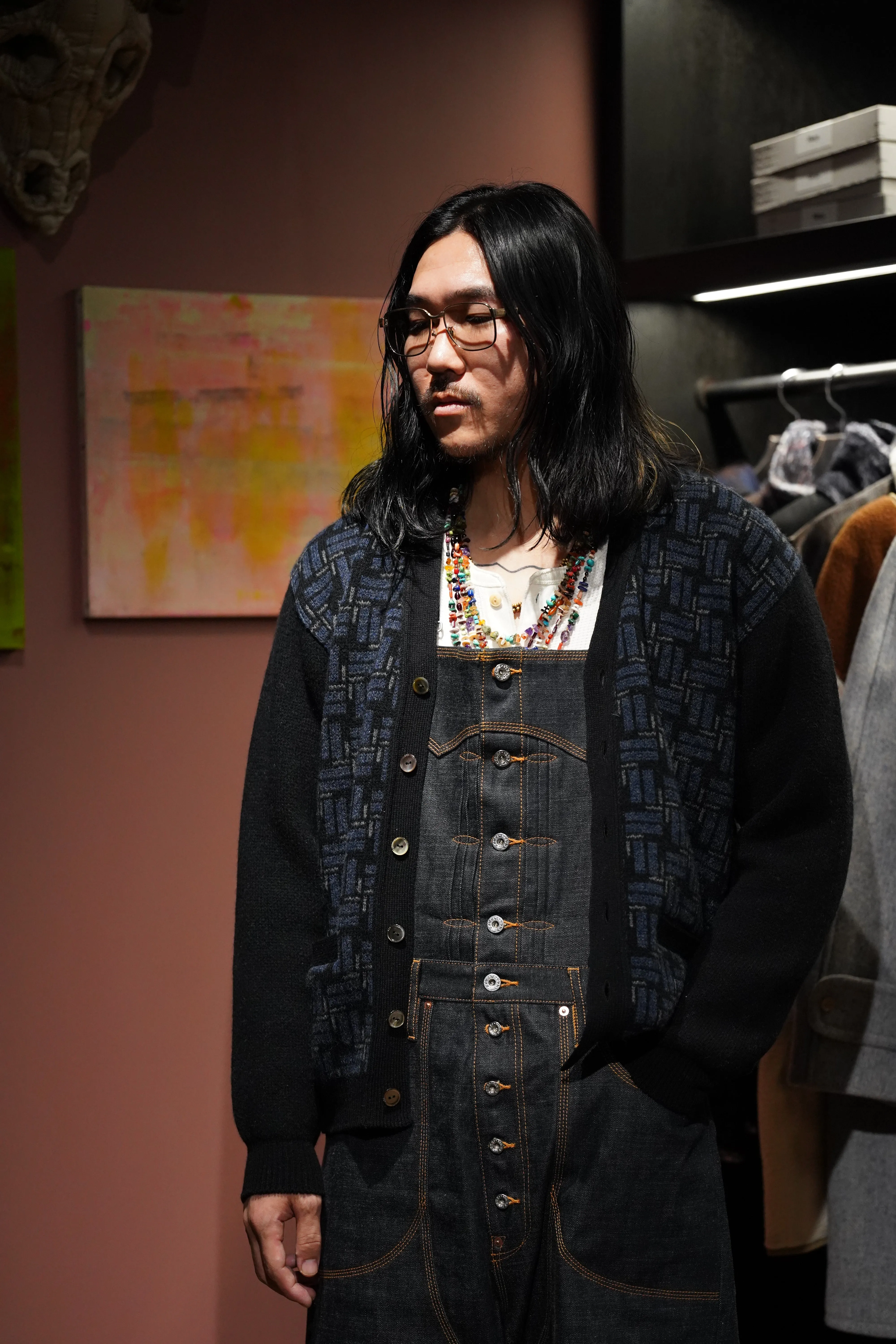 STEAF TILE KNIT CARDIGAN (GLOW BLACK) sold by CEDARWOOD product image thumbnail 2