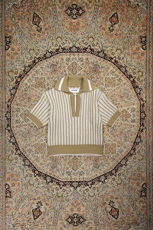 UNIFORME OVERSIZED OPEN COLLAR SWEATER (LEGNO&LATTE) made by CEDARWOOD