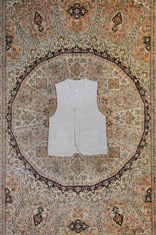 Taiga Takahashi KNITTED VEST (IVORY) made by CEDARWOOD