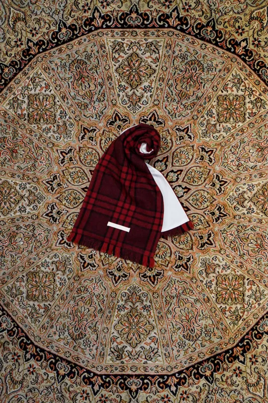 UNIFORME CHECKED SCARF (RED) made by CEDARWOOD