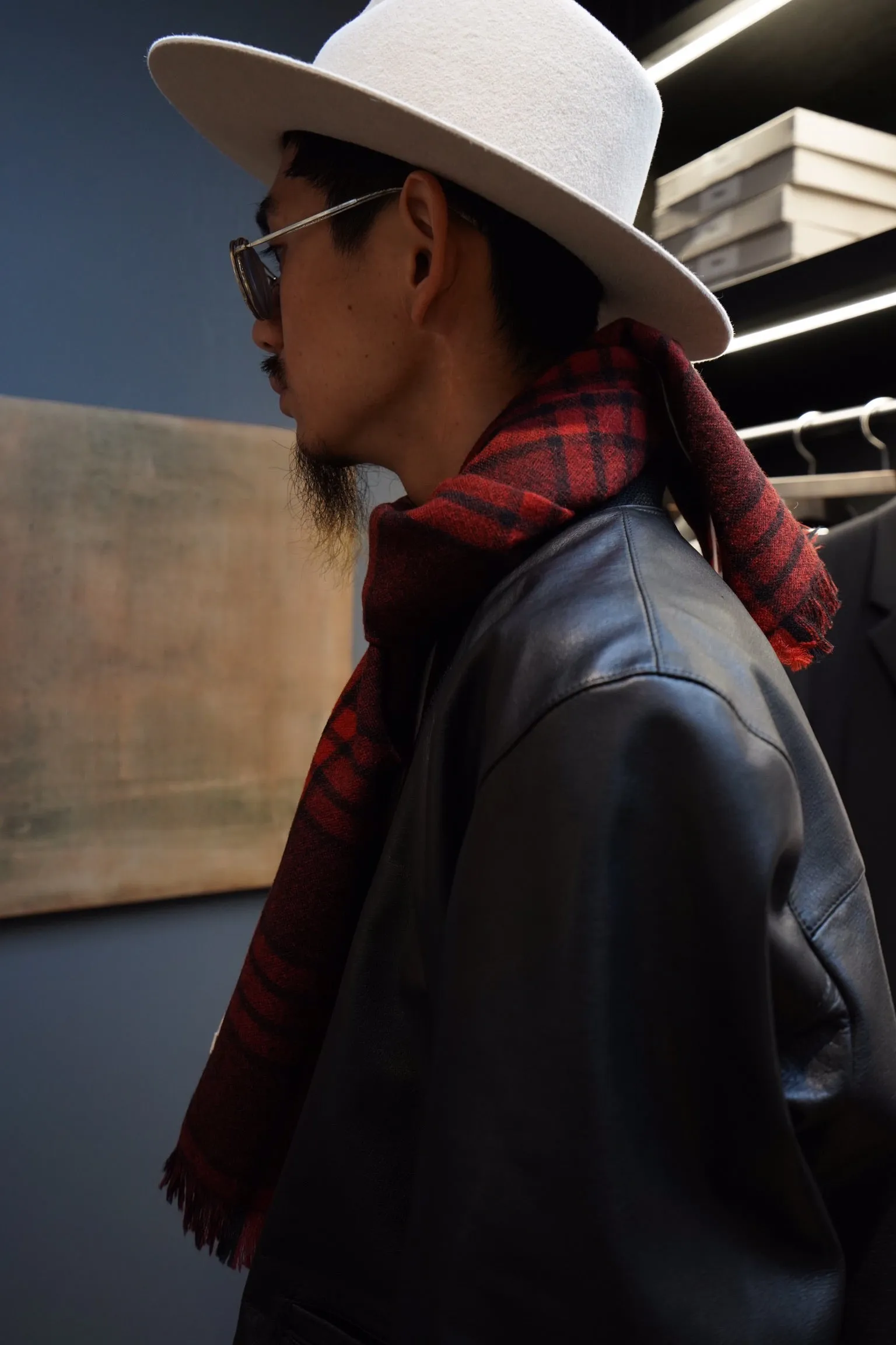 UNIFORME CHECKED SCARF (RED) sold by CEDARWOOD product image thumbnail 4