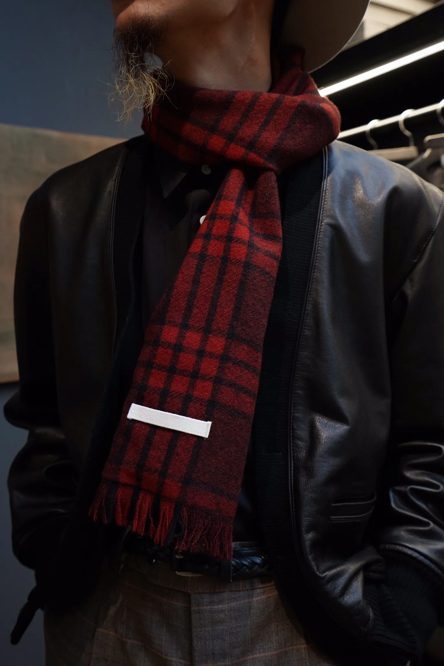 UNIFORME CHECKED SCARF (RED) sold by CEDARWOOD product image thumbnail 3