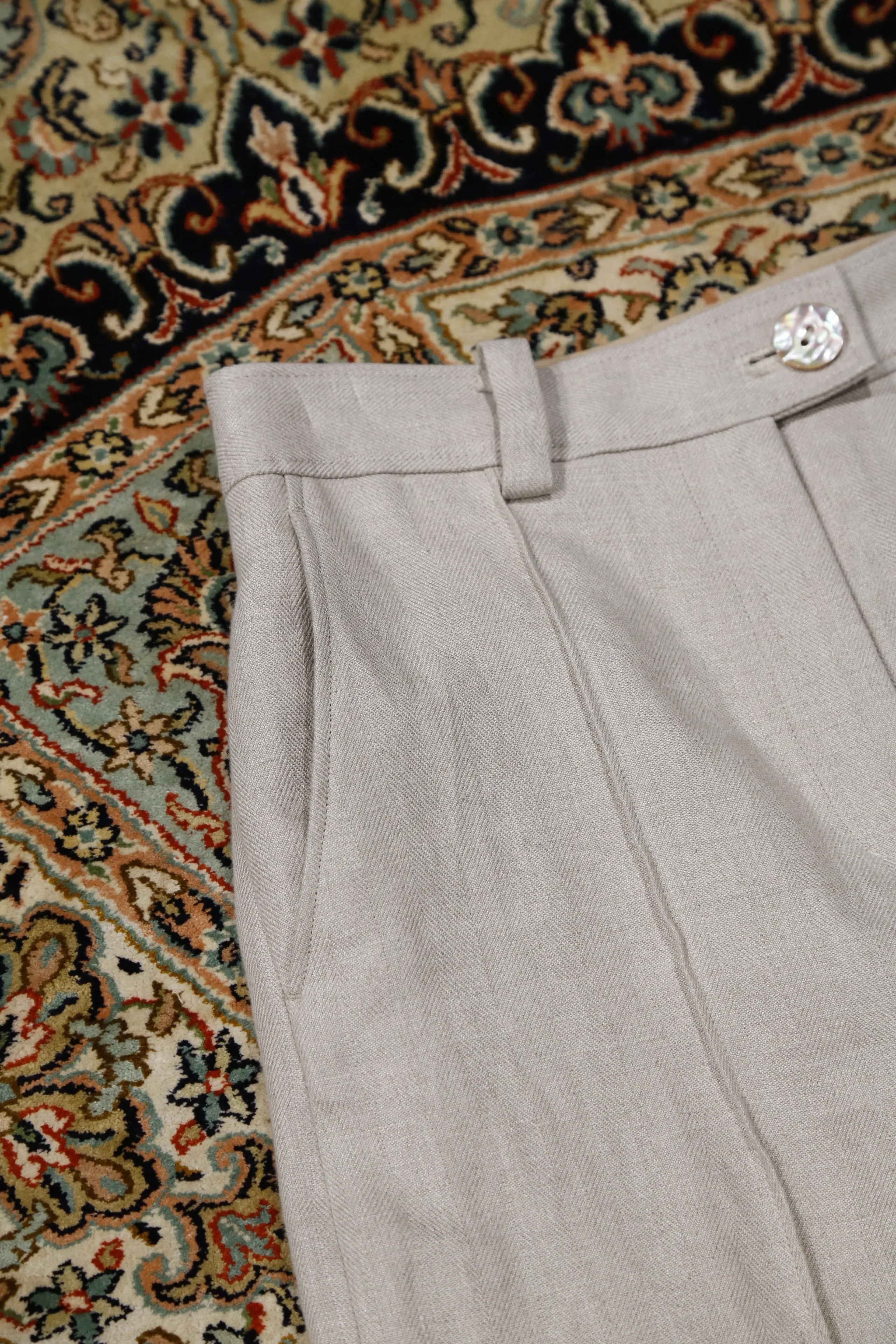 HERRINGBONE LINEN WIDE PT (BEIGE) sold by CEDARWOOD product image thumbnail 3