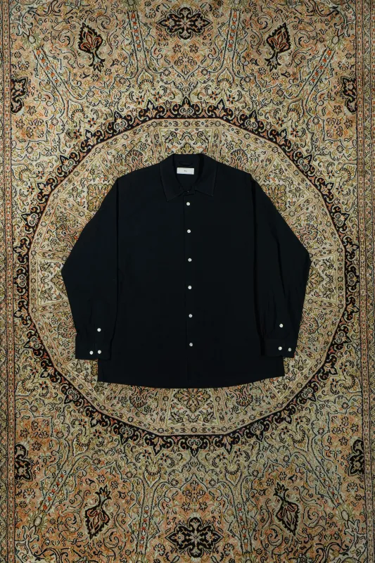 Urig COTTON SILK SIDE HIDE POCKET SHIRT (BLACK) made by CEDARWOOD