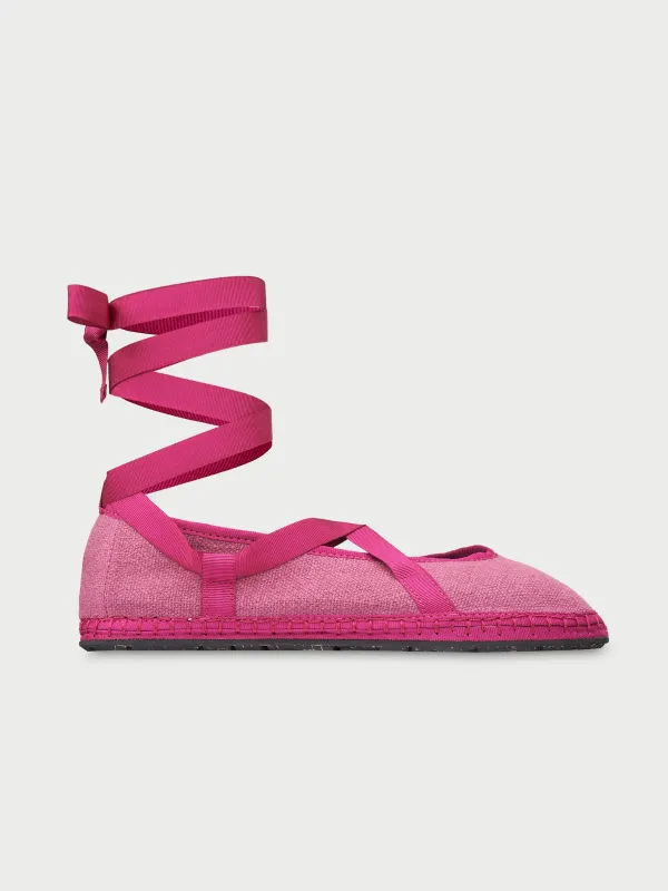 Eichiro Linen Ribbon Plum made by Flabelus