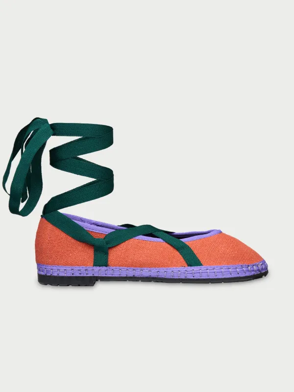 Ribbon Linen Teja & Green made by Flabelus