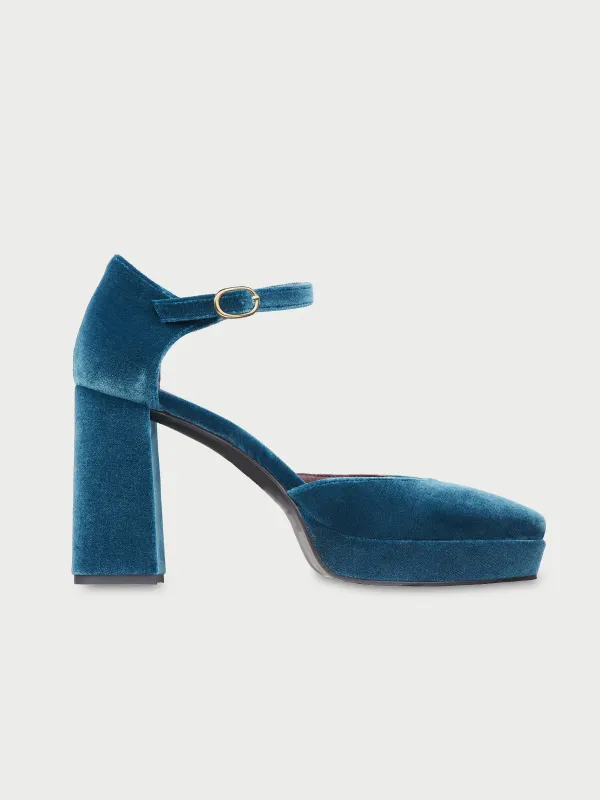 Flamenco Heels Petrol made by Flabelus