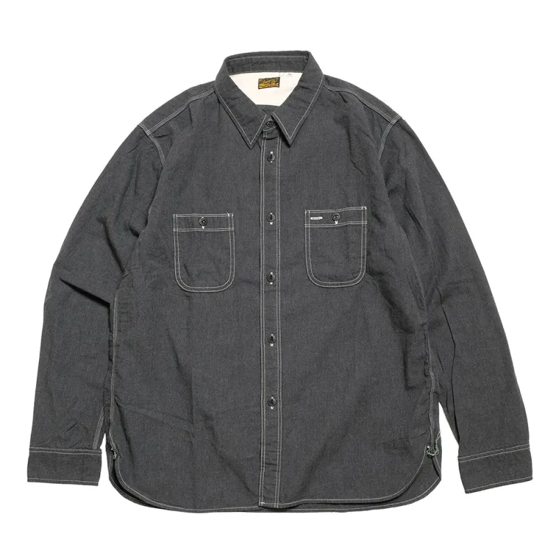 BURGUS PLUS - Solid-Color Chambray Work Shirt - Heather Gray - HBP-300CHB made by Burgus Plus