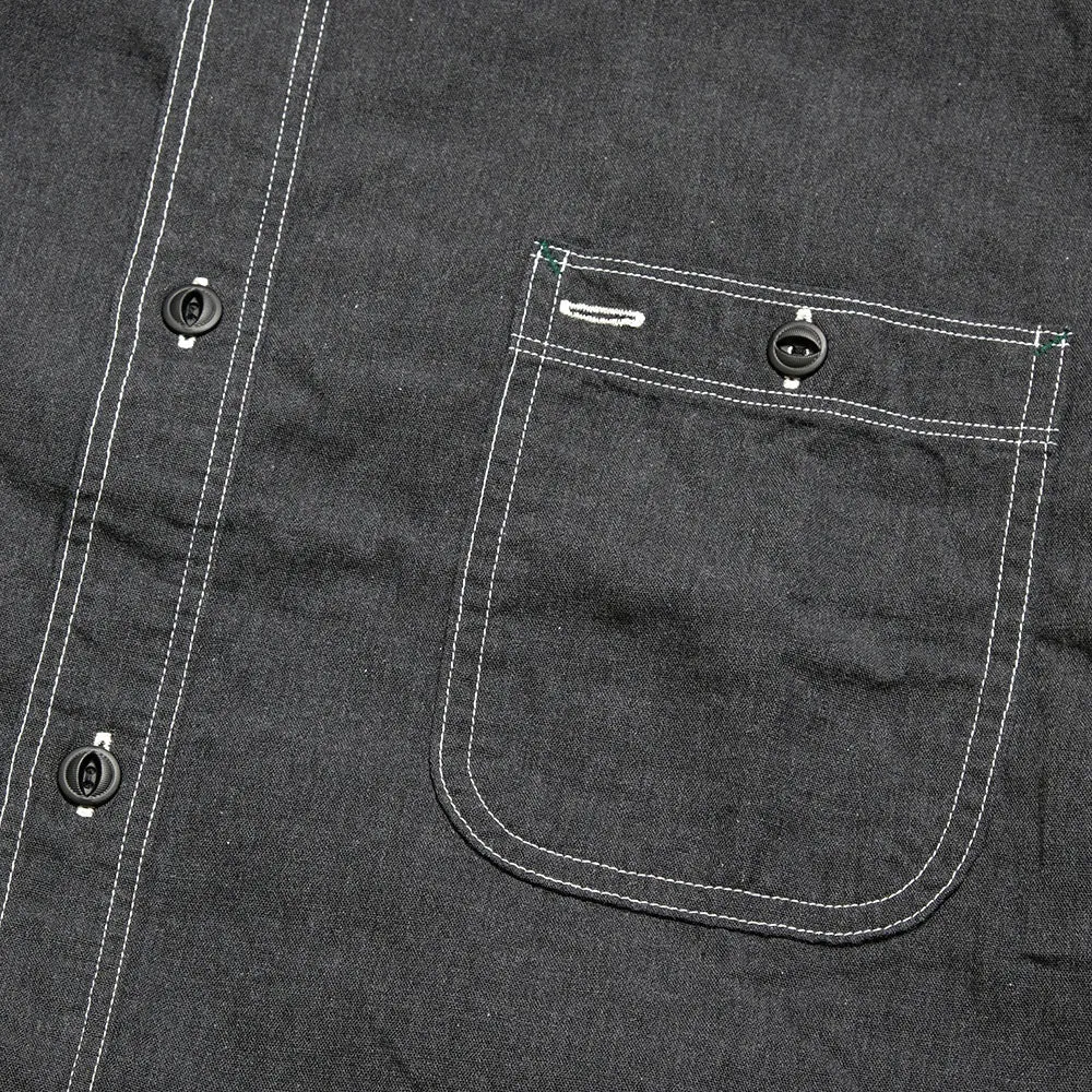 BURGUS PLUS - Solid-Color Chambray Work Shirt Wide Silhouette - Heather Gray - HBP-300CHBWD sold by Burgus Plus product image thumbnail 4