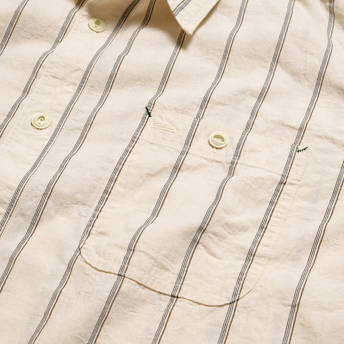BURGUS PLUS - Stripe Chambray Work Shirt - Wide Silhouette - HBP-300CHWD-ST7 sold by Burgus Plus product image thumbnail 4