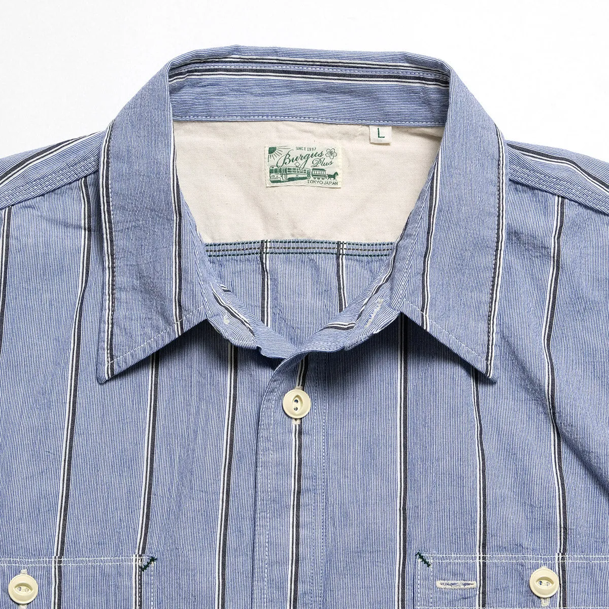 BURGUS PLUS - Stripe Chambray Work Shirt - Wide Silhouette - HBP-300CHWD-ST8 sold by Burgus Plus product image thumbnail 3