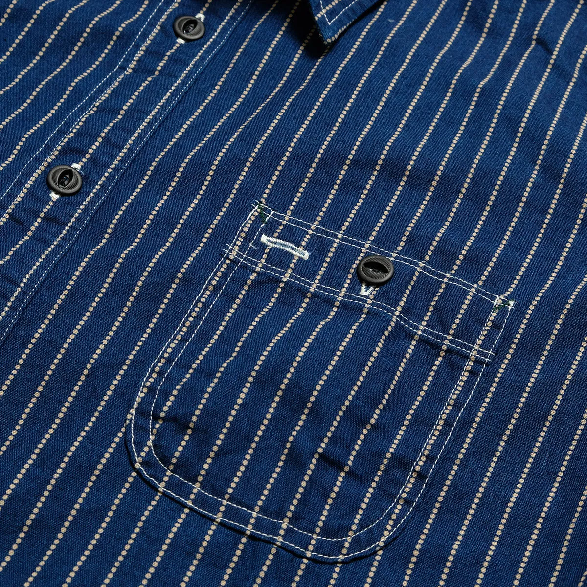 BURGUS PLUS - Beta Chambray Work Shirt - Wabash Stripe - HBP-300CHB-WB sold by Burgus Plus product image thumbnail 4