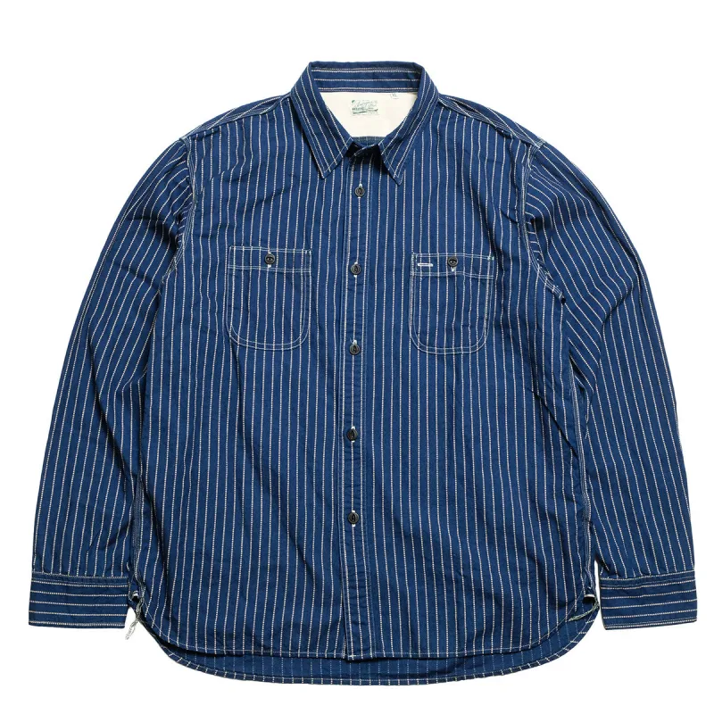 BURGUS PLUS - Beta Chambray Work Shirt - Wabash Stripe - HBP-300CHB-WP made by Burgus Plus