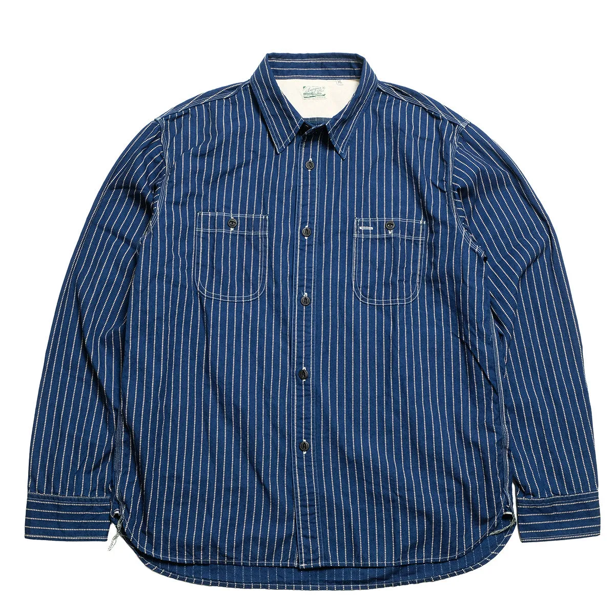 BURGUS PLUS - Beta Chambray Work Shirt - Wabash Stripe - HBP-300CHB-WB sold by Burgus Plus