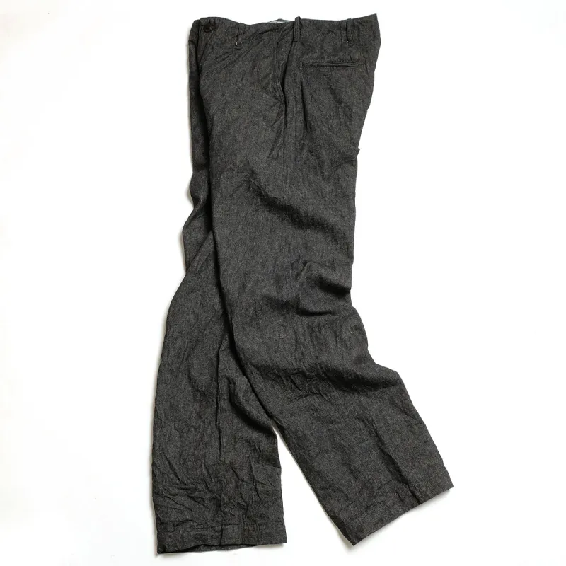 BURGUS PLUS - Lot.402Z - Military Trousers - Indigo Linen / Cotton Selvedge Denim - 402Z-11-ND made by Burgus Plus