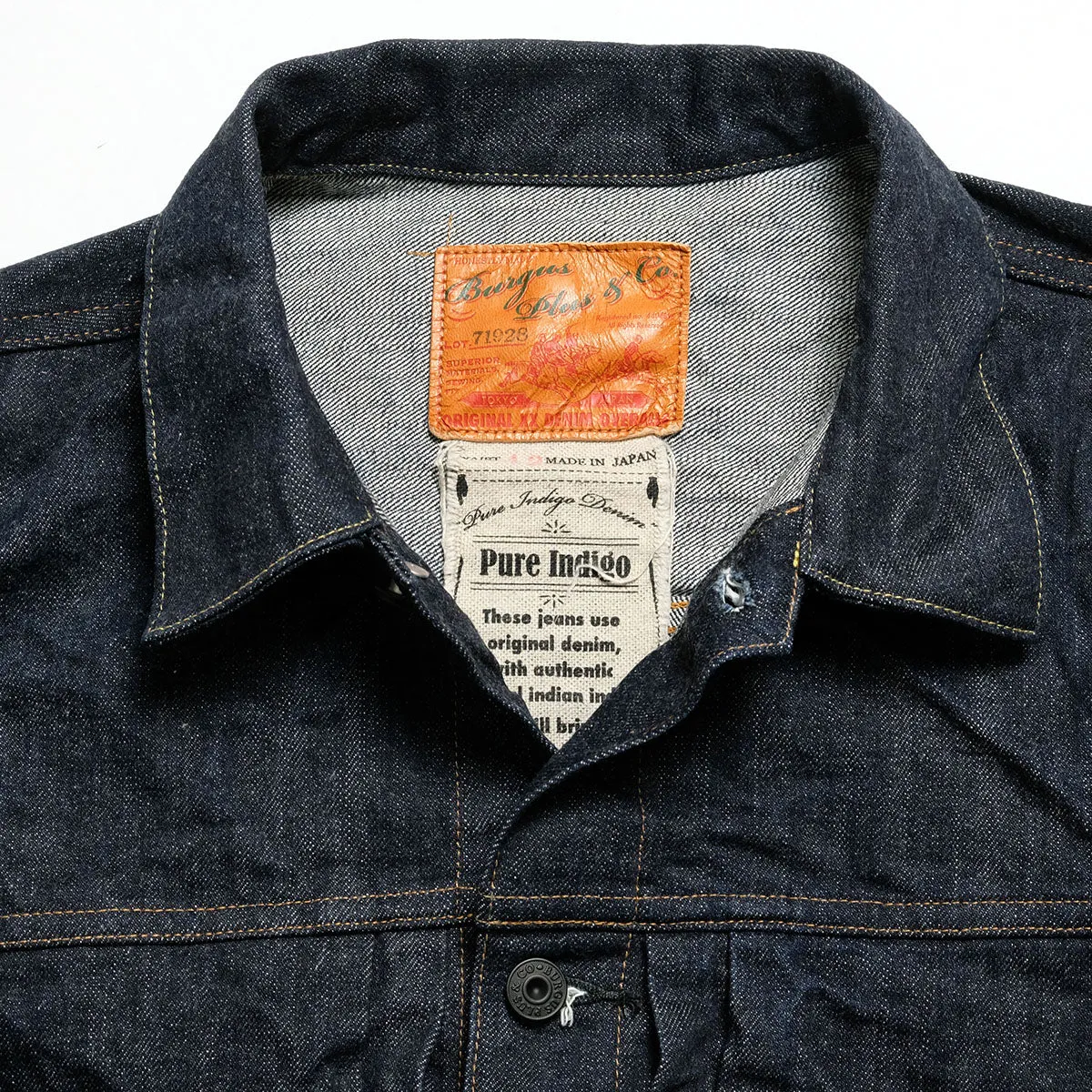 Burgus Plus - Natural Indigo - 1st Type Denim Jacket T-back style - 71928-XXT sold by Burgus Plus product image thumbnail 3