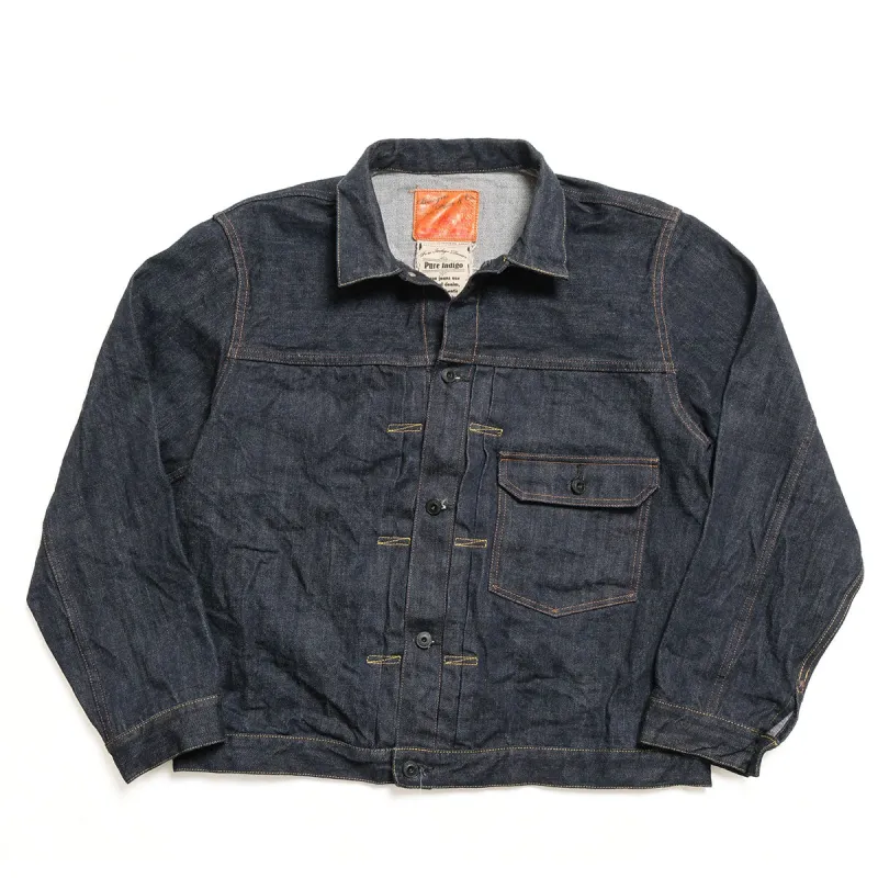 Burgus Plus - Natural Indigo - 1st Type Denim Jacket T-back style - 71928-XXT made by Burgus Plus