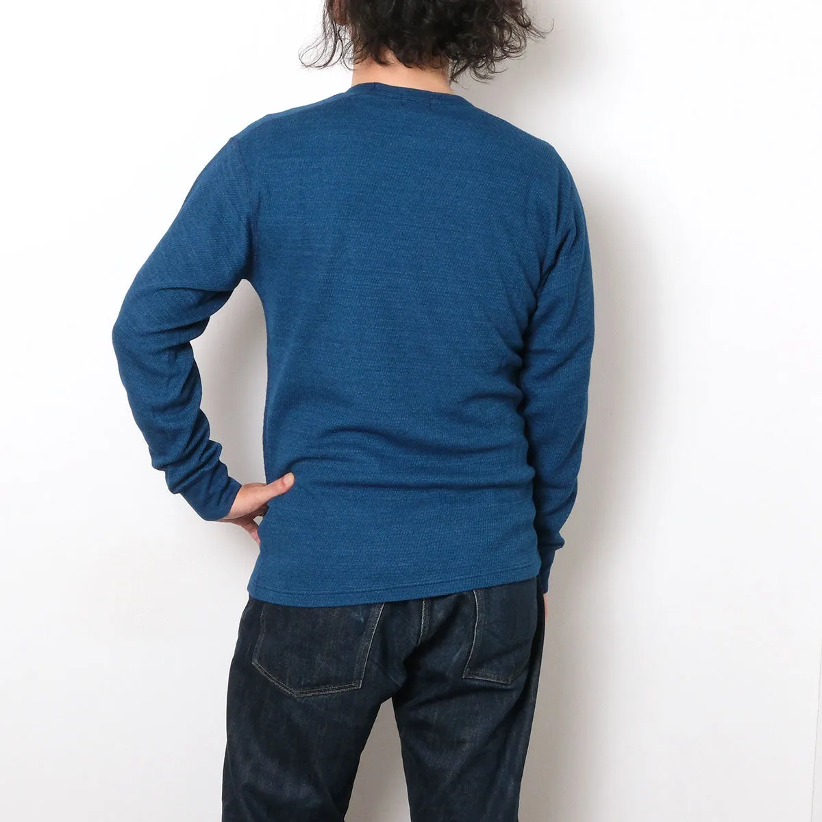 BURGUS PLUS - L/S Indigo Thermal T-Shirt - Used Wash - HBP-039 sold by Burgus Plus product image thumbnail 5