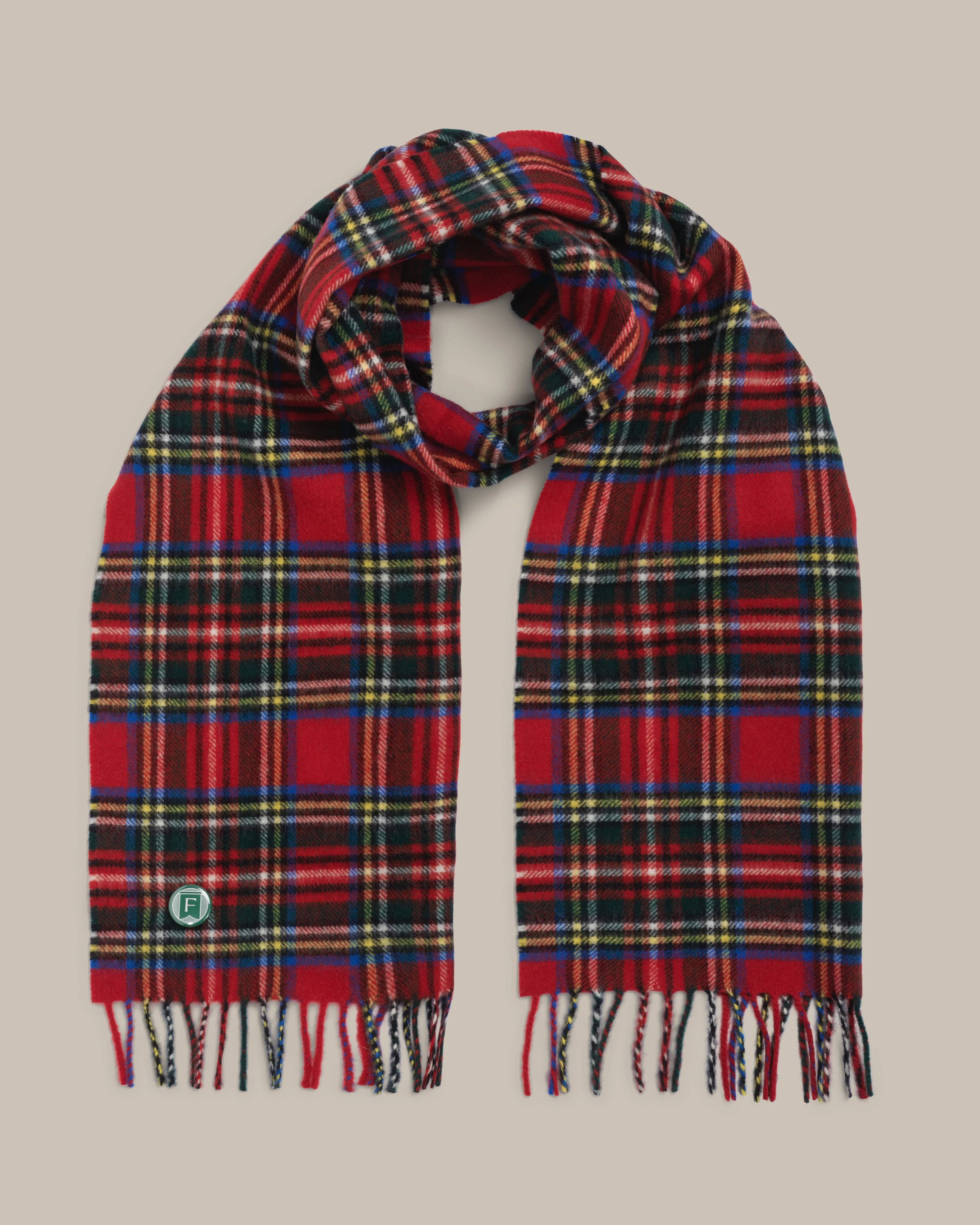 Fishtail Brushed Lambswool Scarf - Tartan sold by Fishtail