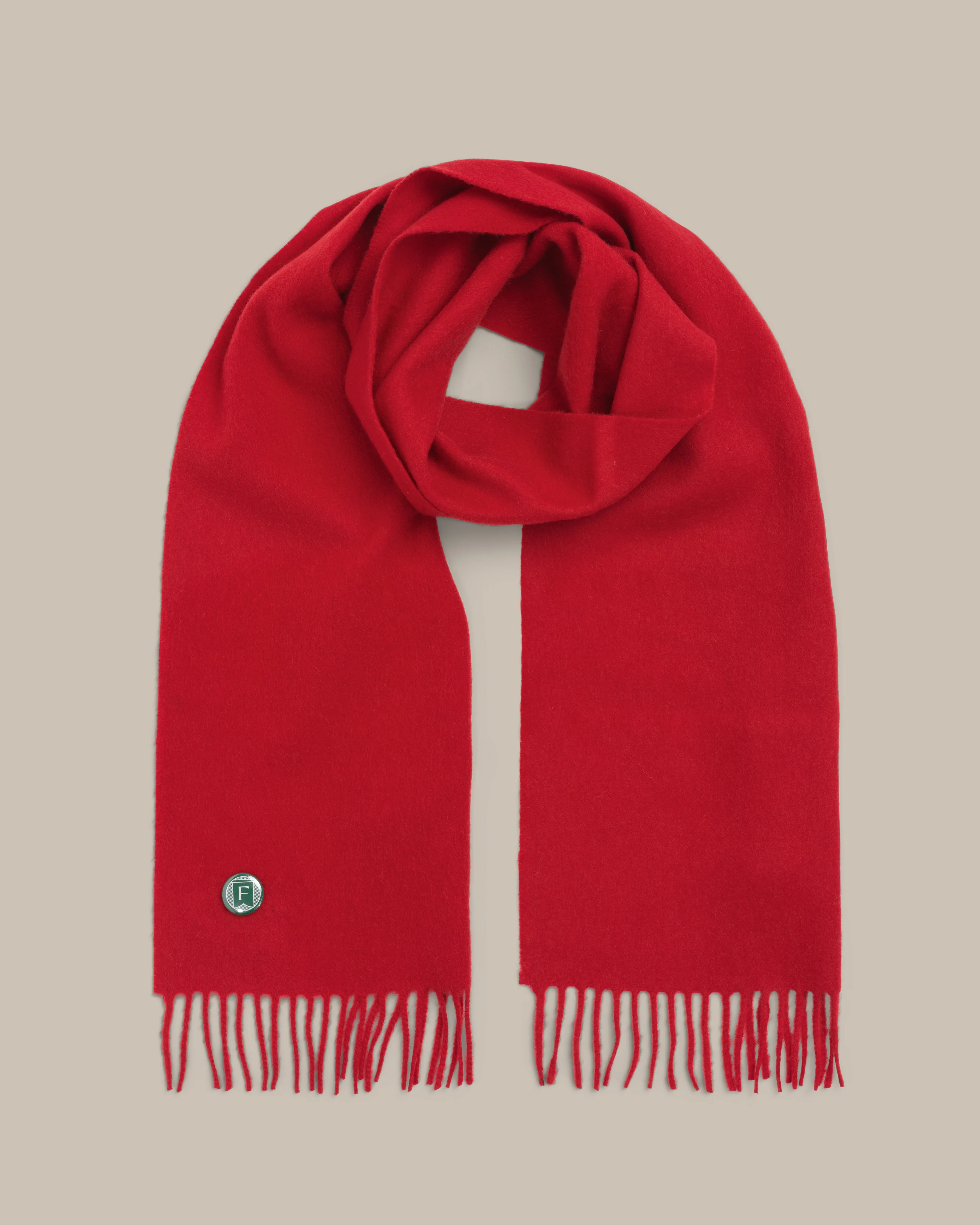 Fishtail Brushed Lambswool Scarf - Red sold by Fishtail