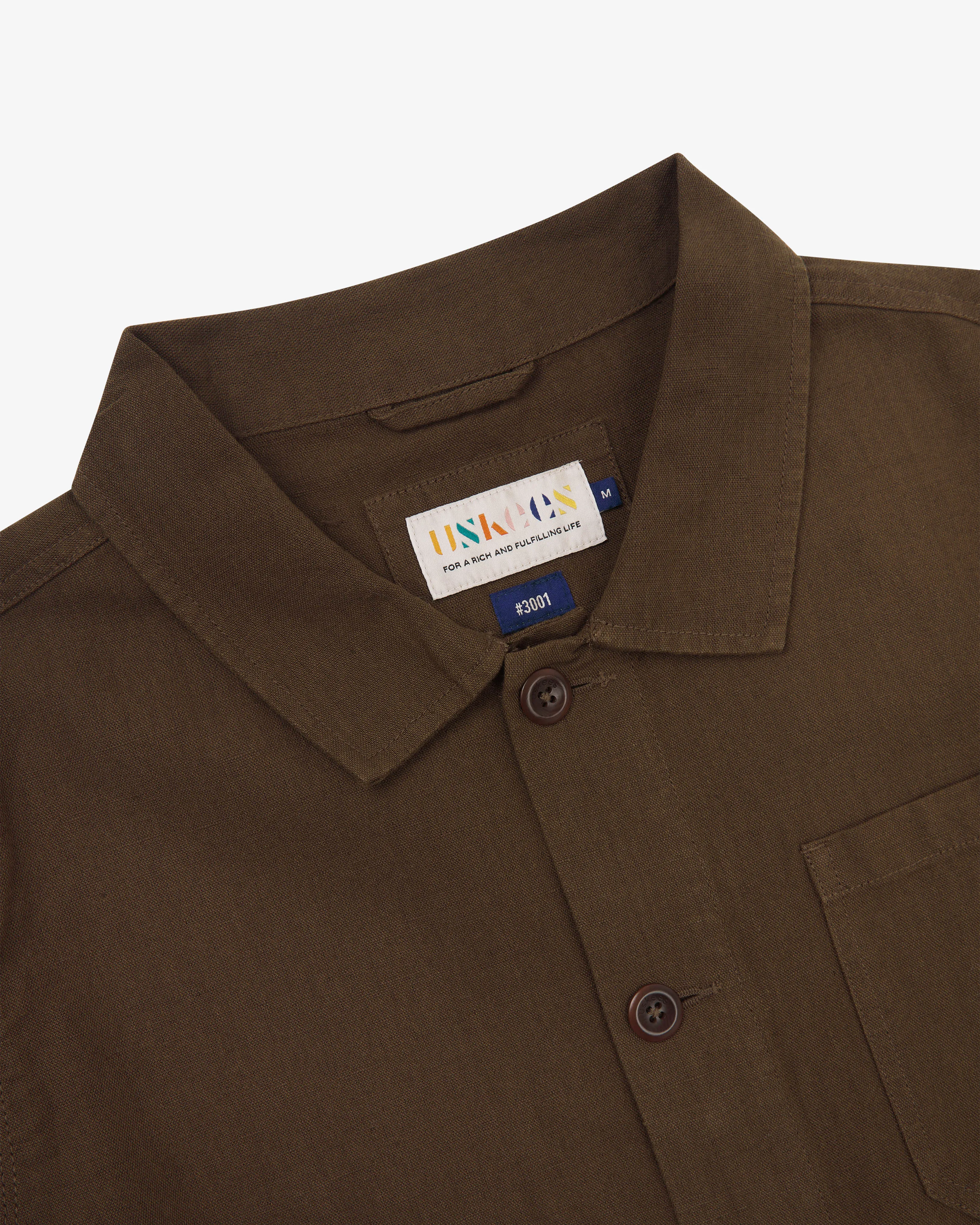 3001 Linen blend overshirt - loam sold by uskees product image thumbnail 3