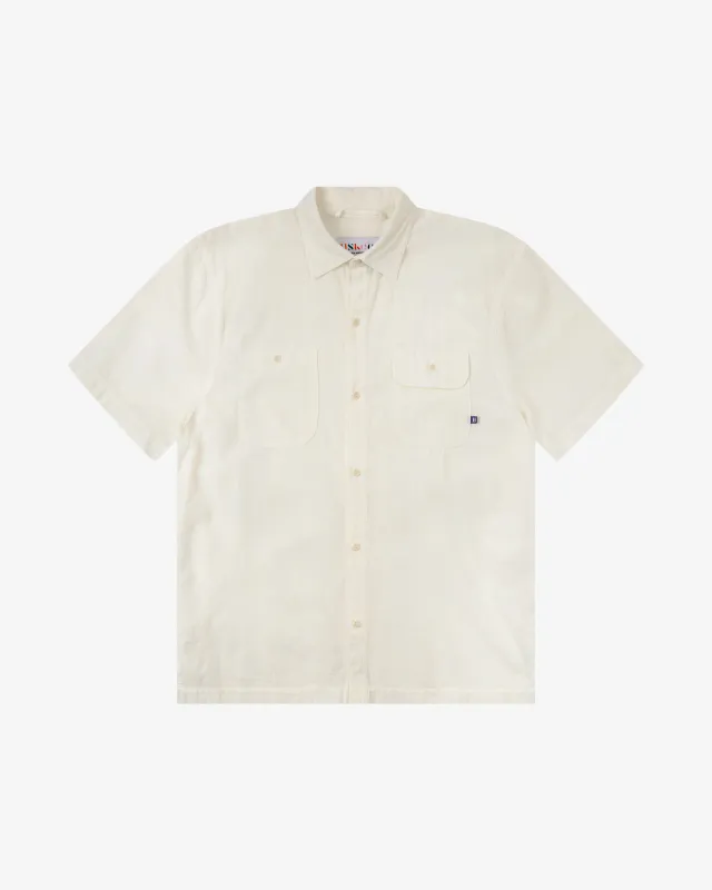 6007 Tasker linen blend shirt - ecru made by uskees