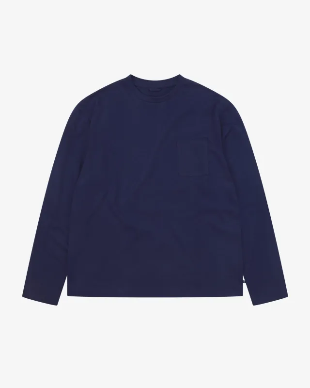 7010 Essential long sleeve t-shirt - deep indigo made by uskees