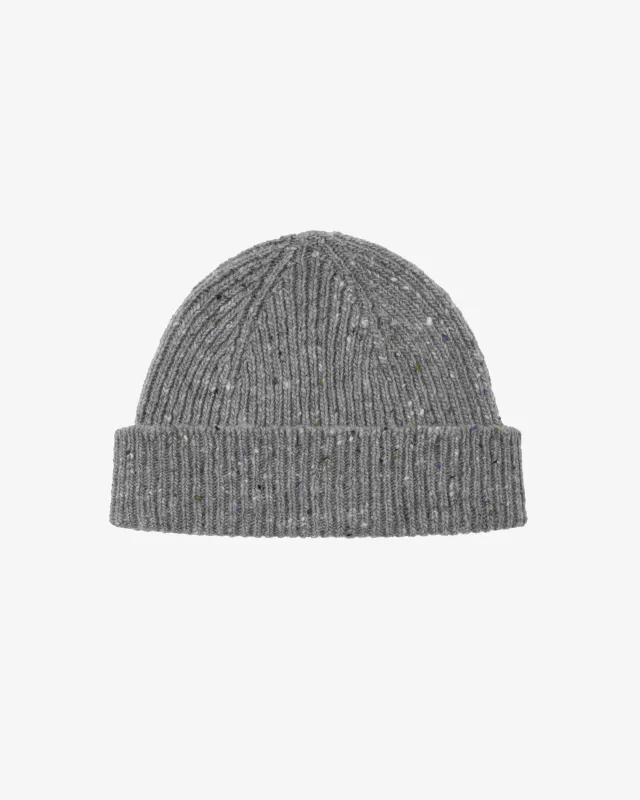 4003 Speckled Donegal wool hat - silver grey made by uskees