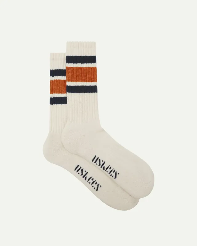 4011 College Stripe Socks in gold made by uskees