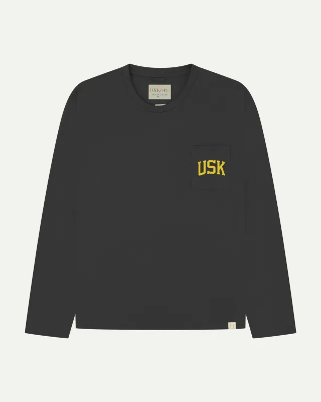 7010 Signature long sleeve t-shirt - faded black made by uskees