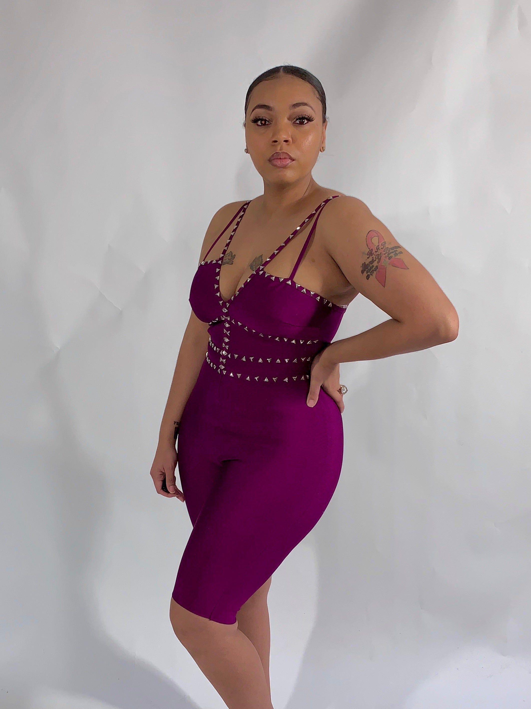 Stacey Studded Romper sold by Every Girl's Obsession