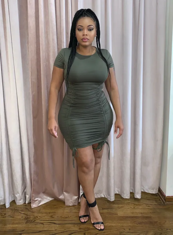 Chelly Ruched Dress sold by Every Girl's Obsession