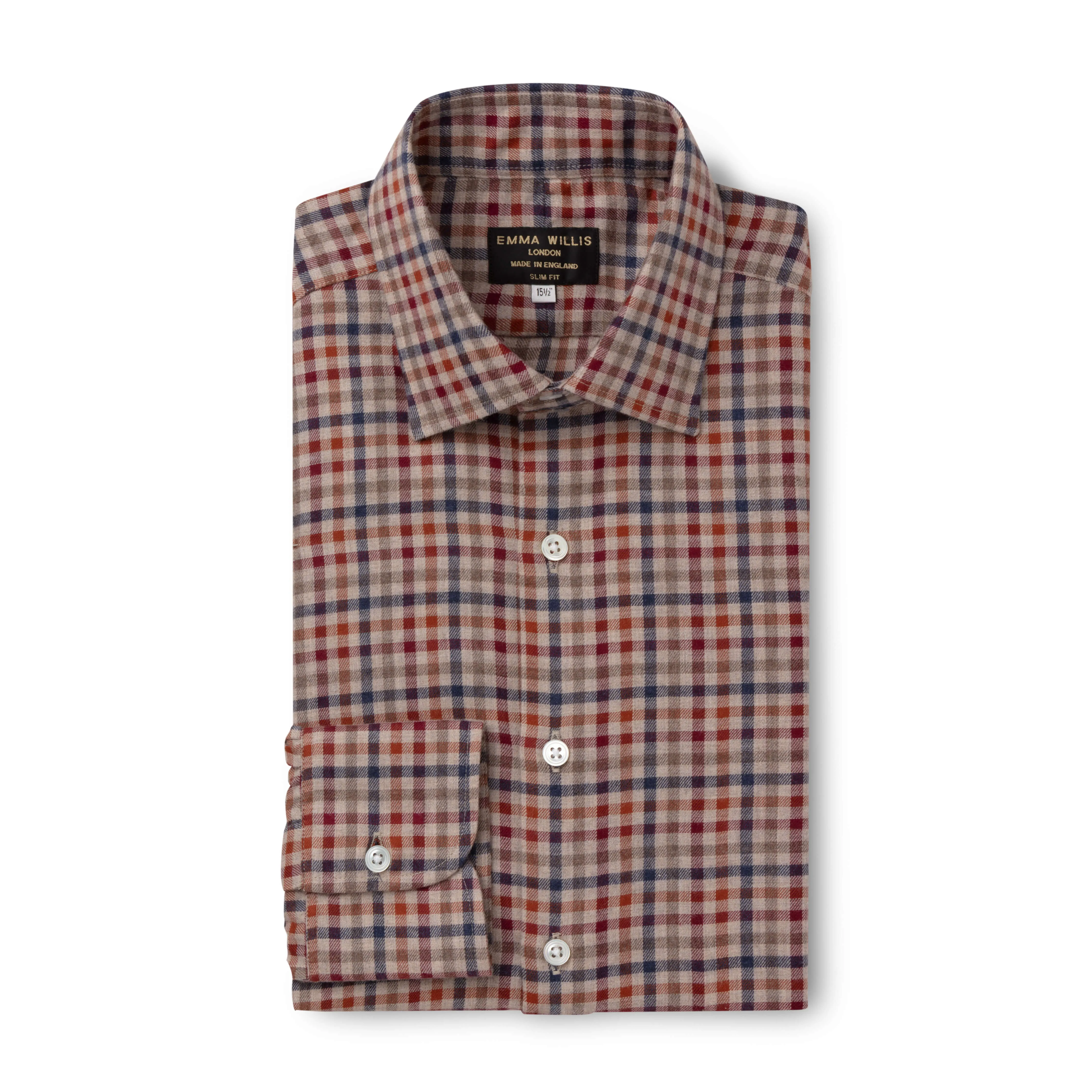 Rust/Blue Gingham Brushed Cotton Shirt - New sold by Emma Willis product image thumbnail 2