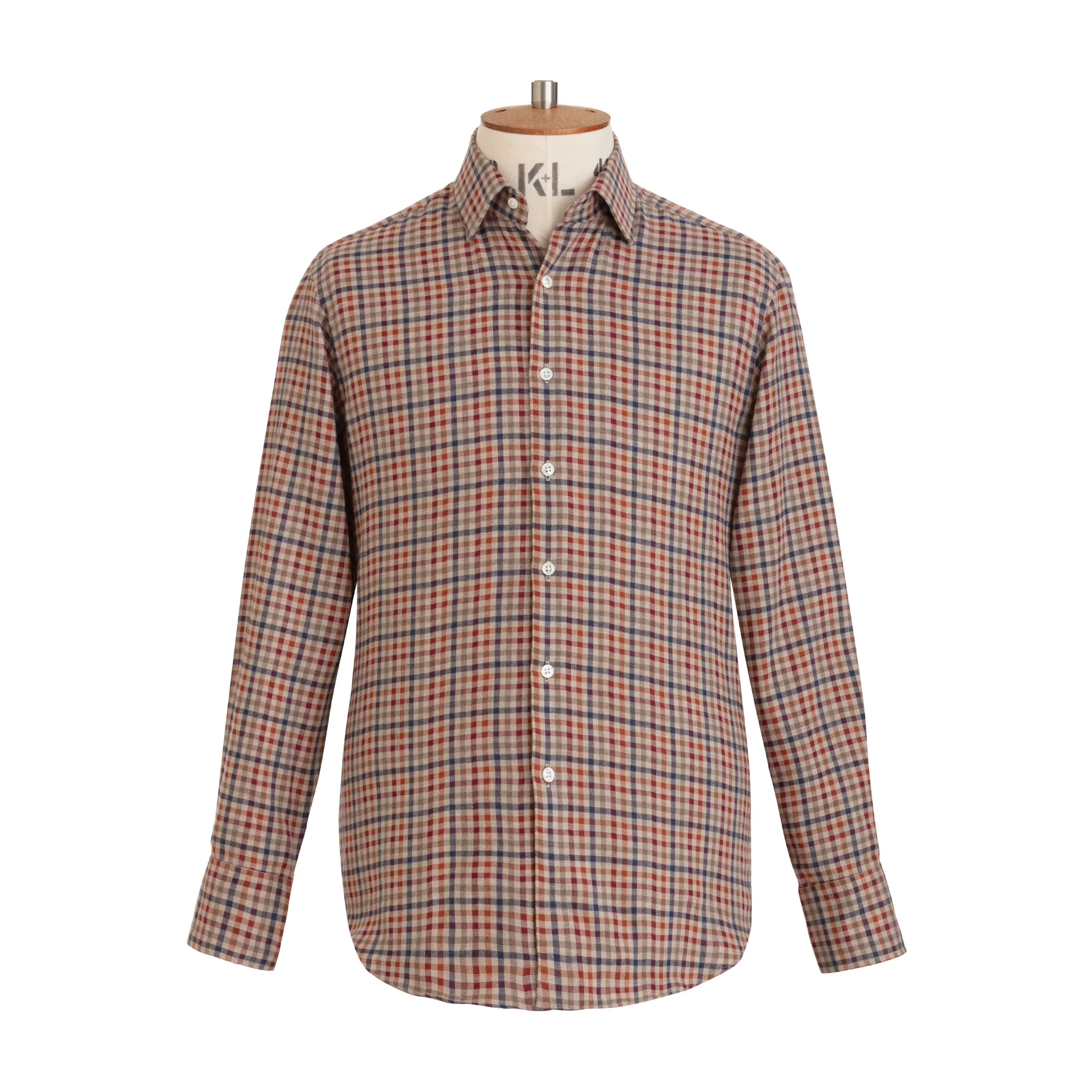 Rust/Blue Gingham Brushed Cotton Shirt - New sold by Emma Willis