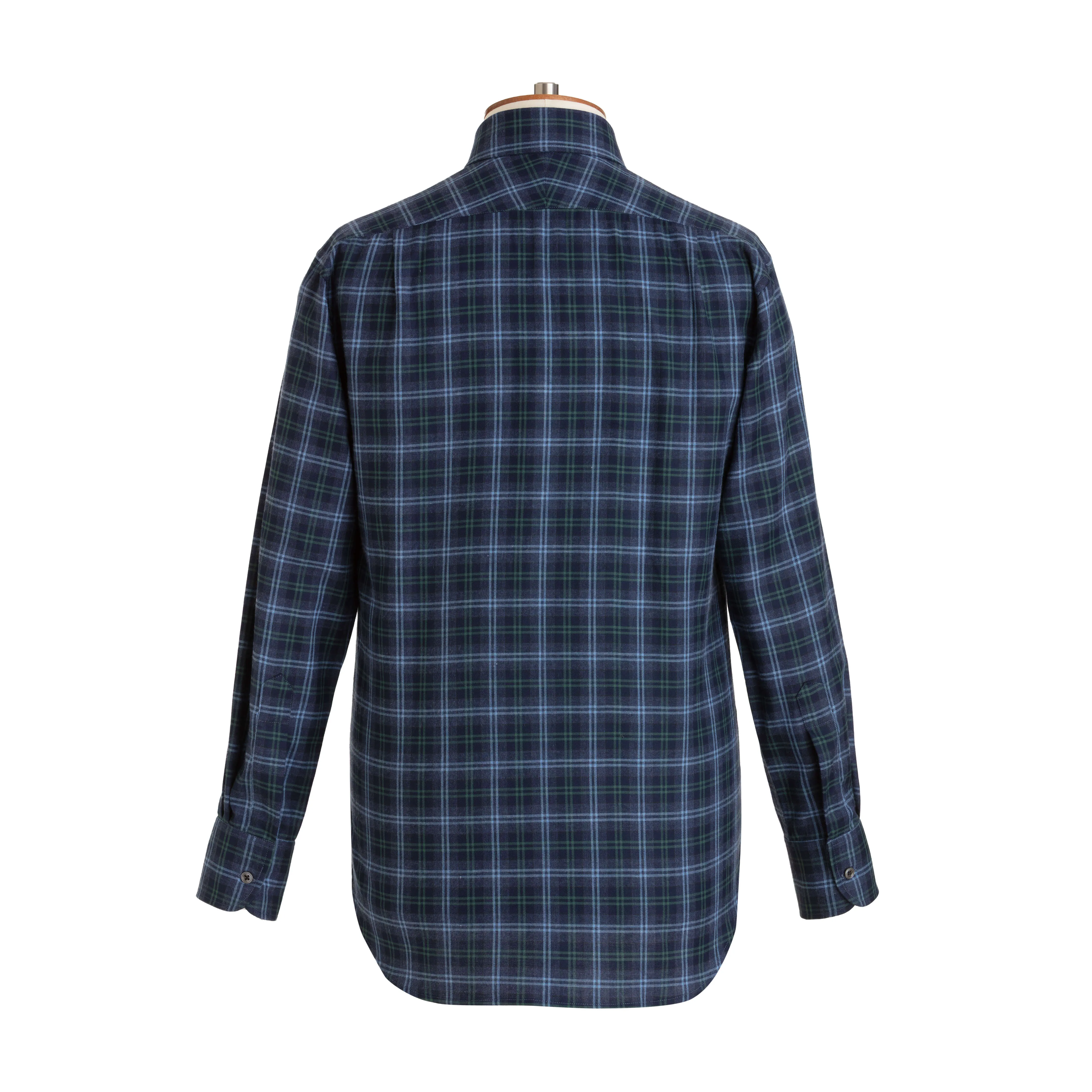 Sky/Navy/Green Tartan Brushed Cotton Shirt - New sold by Emma Willis product image thumbnail 4