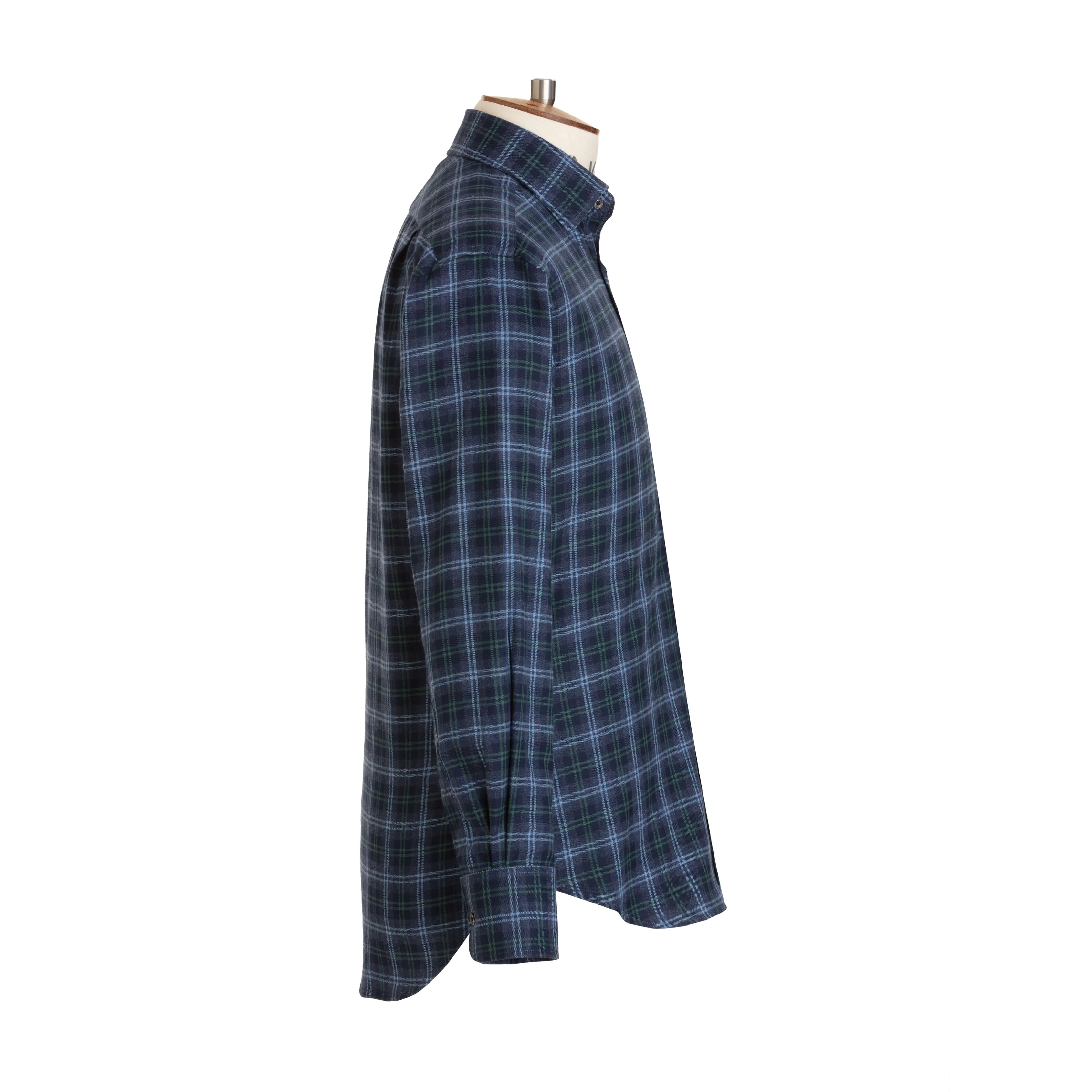 Sky/Navy/Green Tartan Brushed Cotton Shirt - New sold by Emma Willis product image thumbnail 3