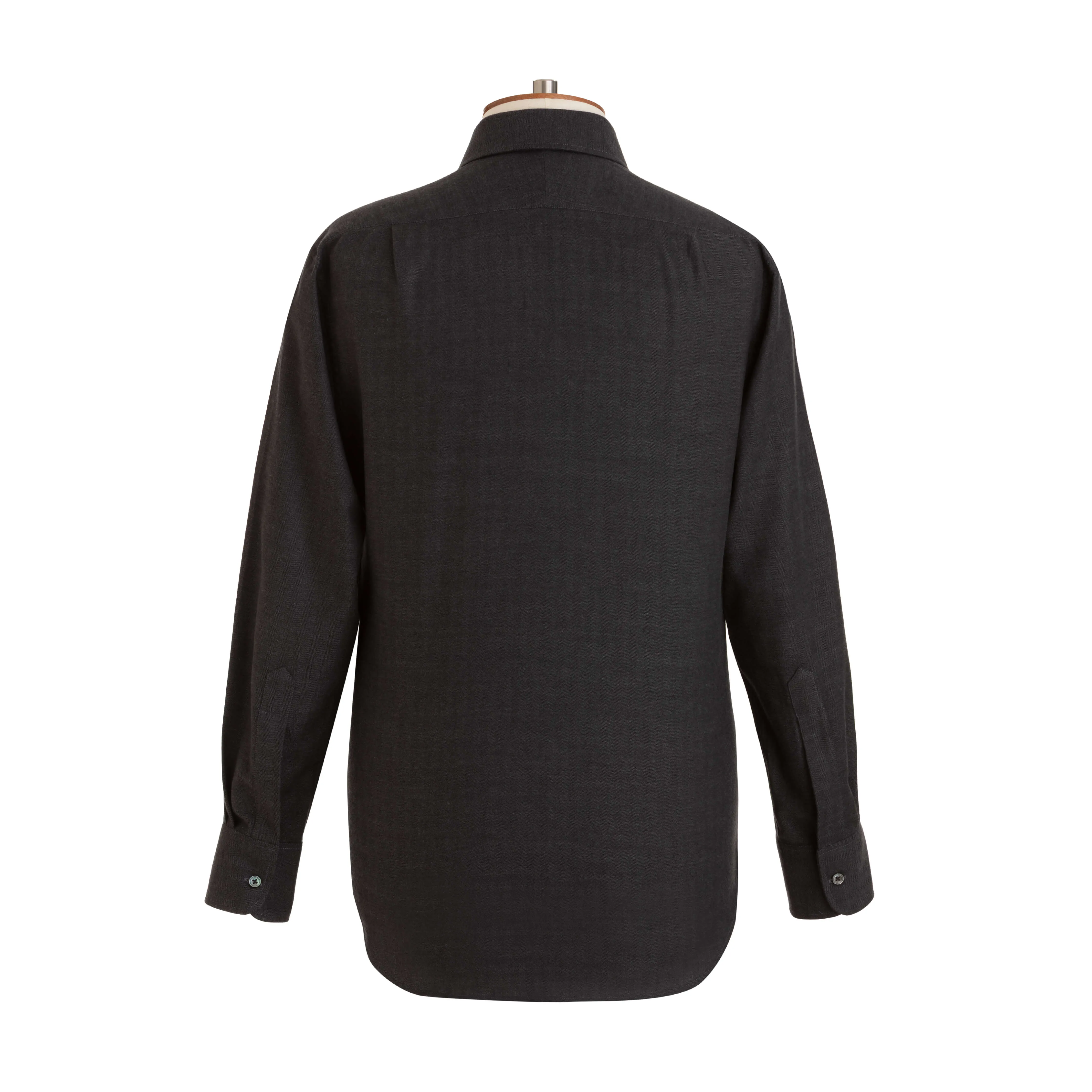 Charcoal Herringbone Wool Cotton Blend Shirt - New sold by Emma Willis product image thumbnail 4