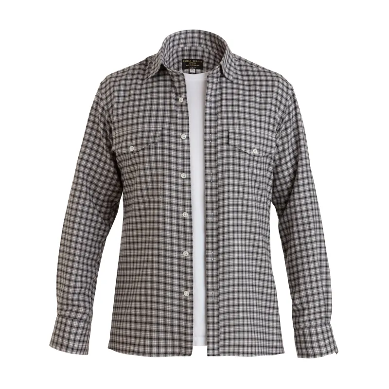 Charcoal/Grey Check Wool Cotton Blend Over Shirt - New sold by Emma Willis