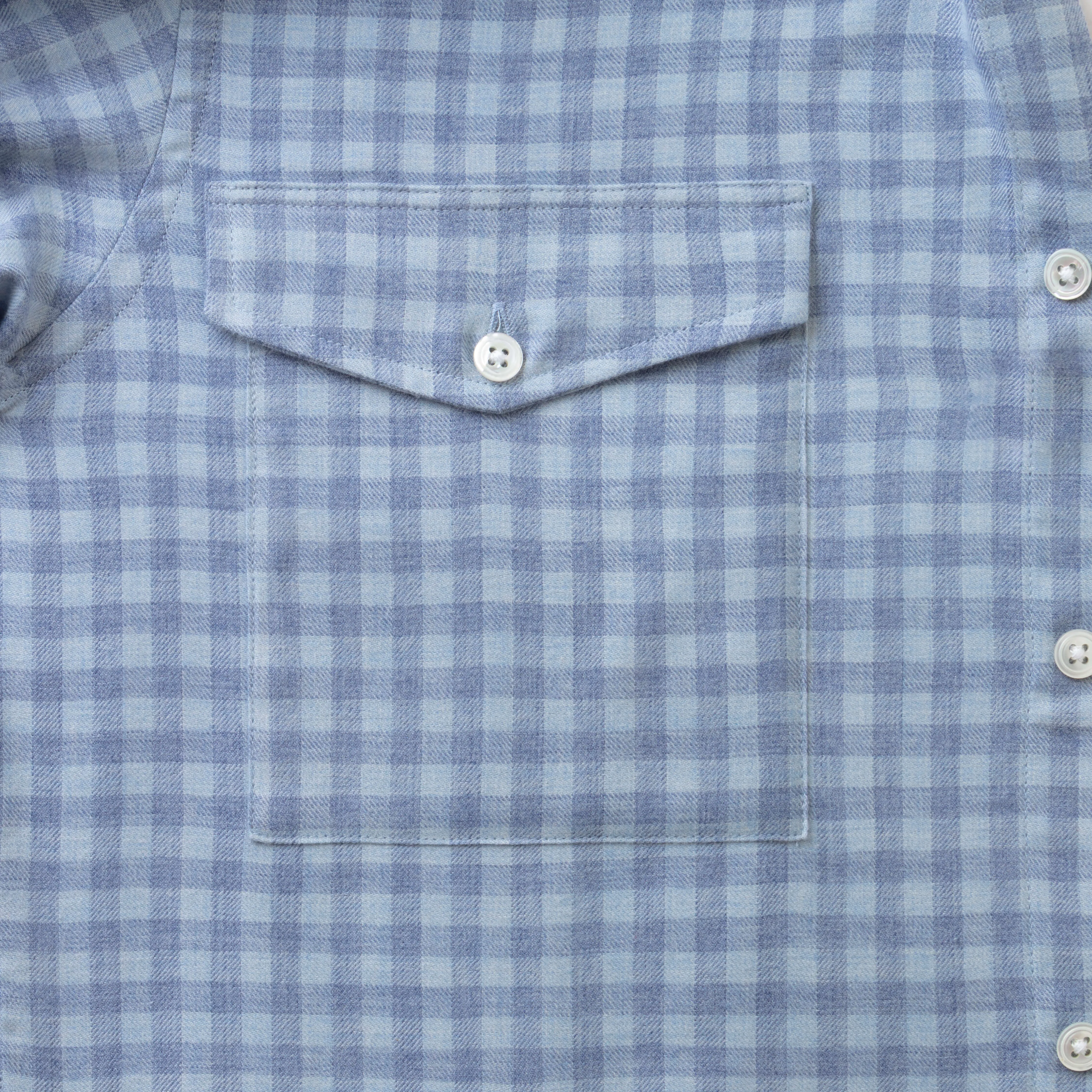 Pale Blue Gingham Wool Cotton Blend Over Shirt - New sold by Emma Willis product image thumbnail 4