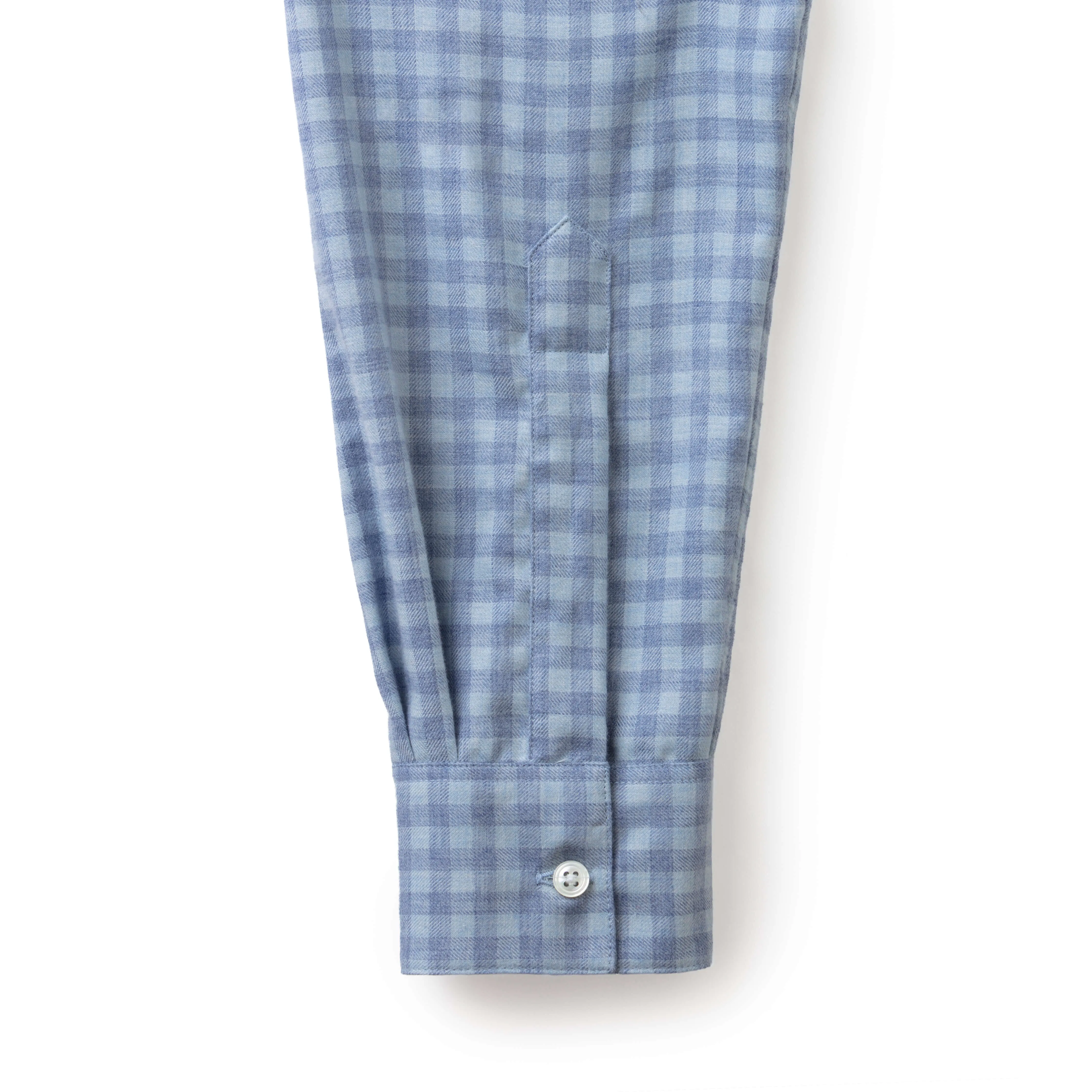 Pale Blue Gingham Wool Cotton Blend Over Shirt - New sold by Emma Willis product image thumbnail 3