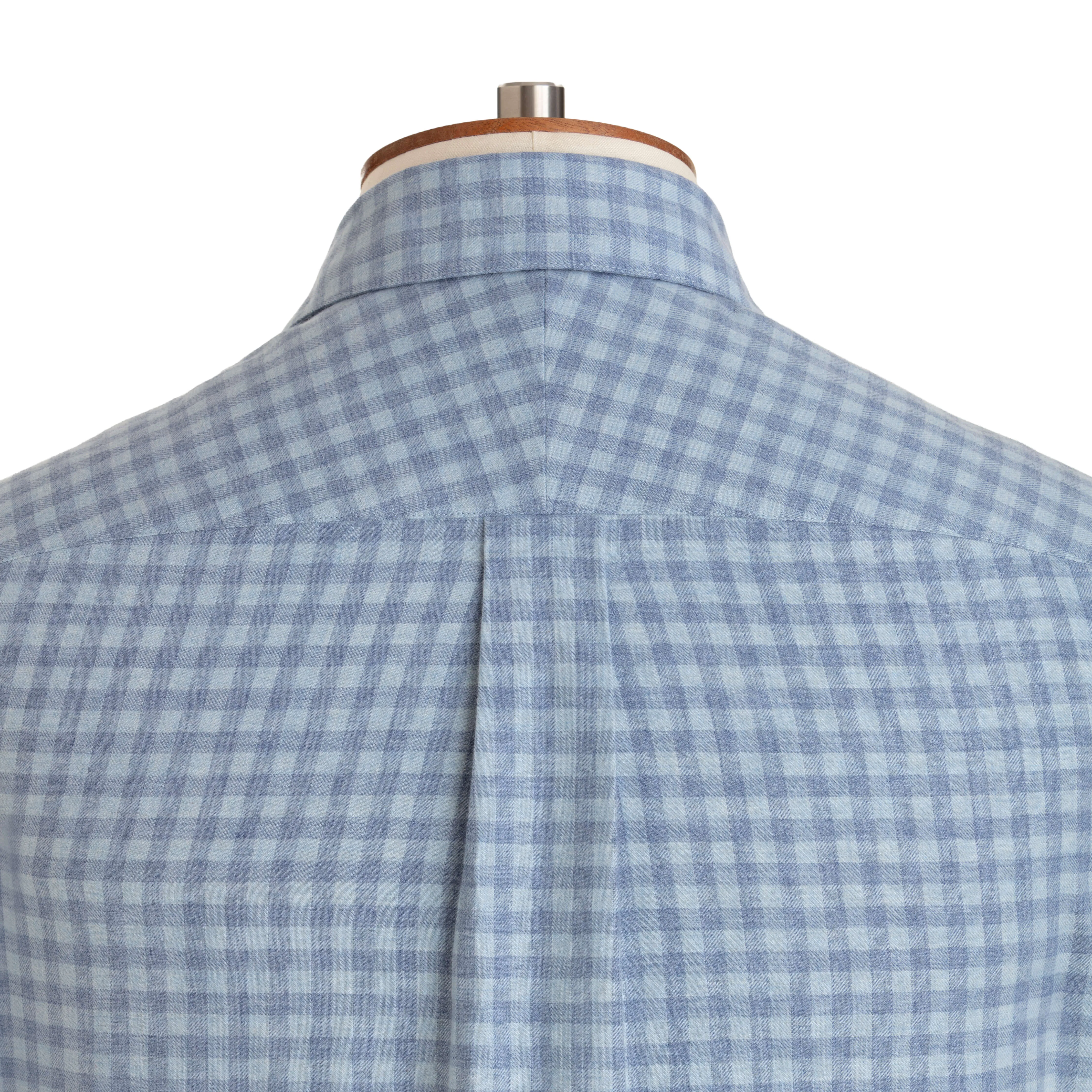 Pale Blue Gingham Wool Cotton Blend Over Shirt - New sold by Emma Willis product image thumbnail 2