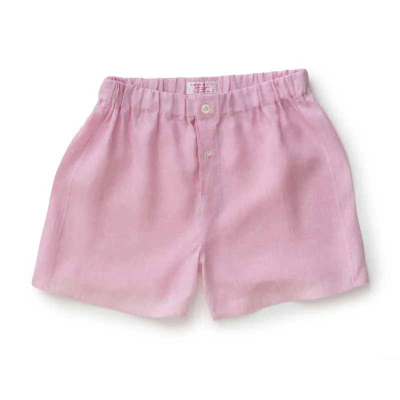 Rose Linen Boxer Shorts - New sold by Emma Willis