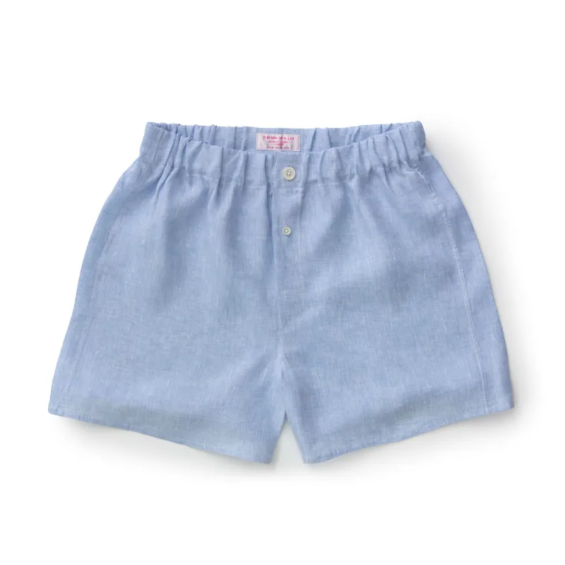 Blue Linen Boxer Shorts - New sold by Emma Willis