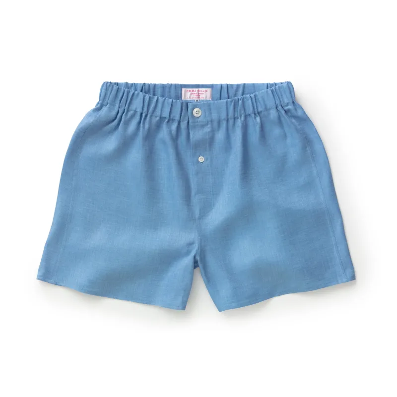 Bluebell Herringbone Linen Boxer Shorts - New sold by Emma Willis