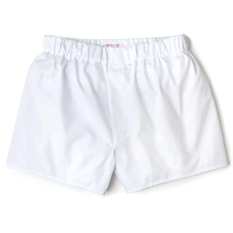 White Authentic Sea Island Cotton Boxer Shorts - Classic Fit sold by Emma Willis