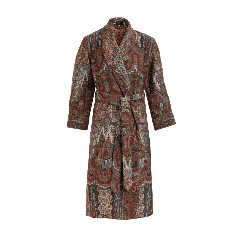 Dragon Fly Paisley Wool Dressing Gown sold by Emma Willis