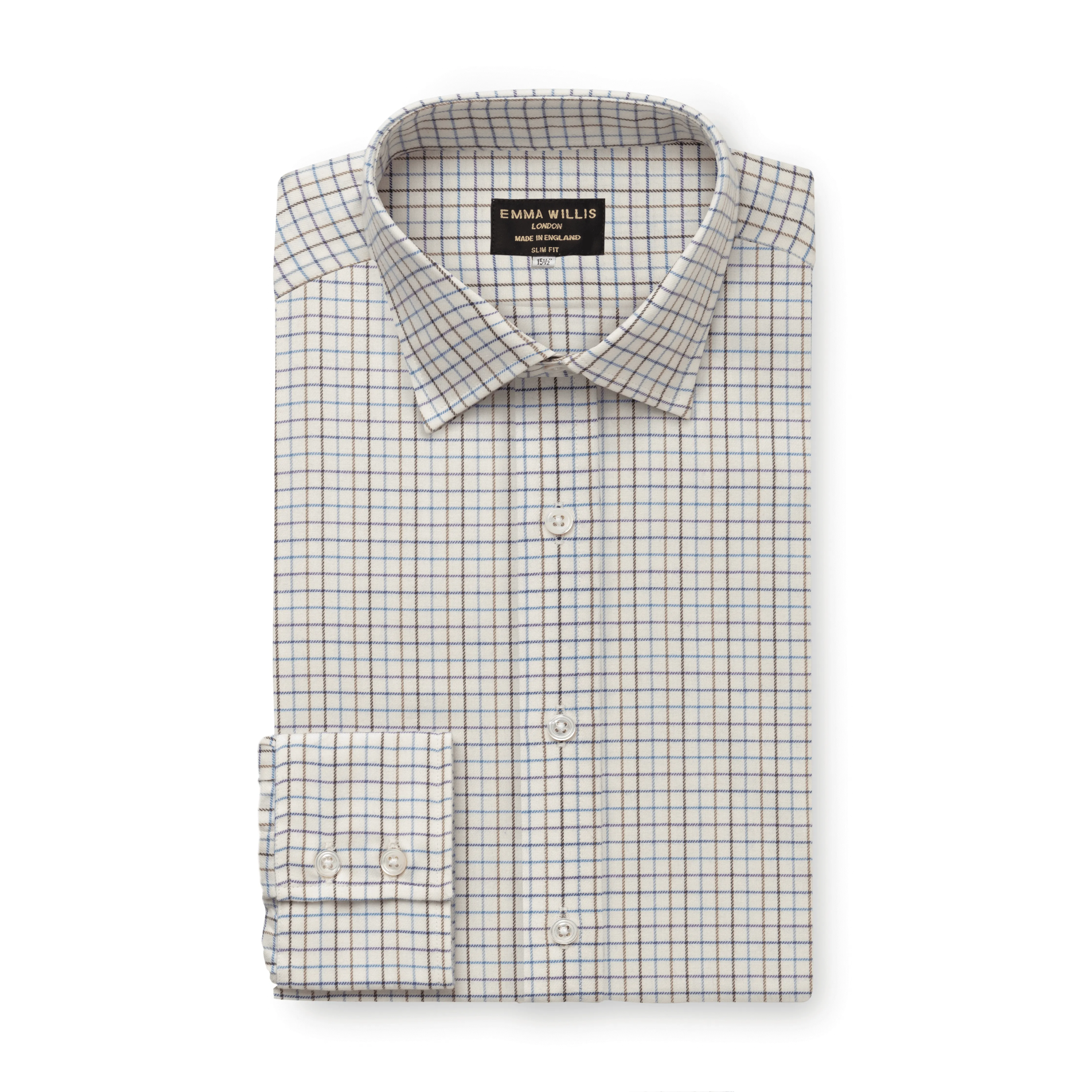 Blue/Brown Country Check Cashmerello Shirt sold by Emma Willis