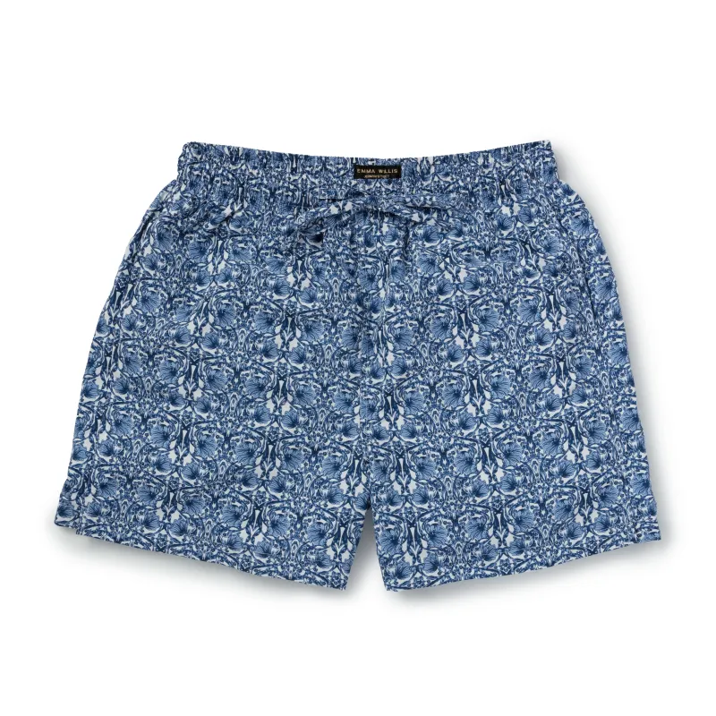 Navy Trellis Swimming Trunks sold by Emma Willis